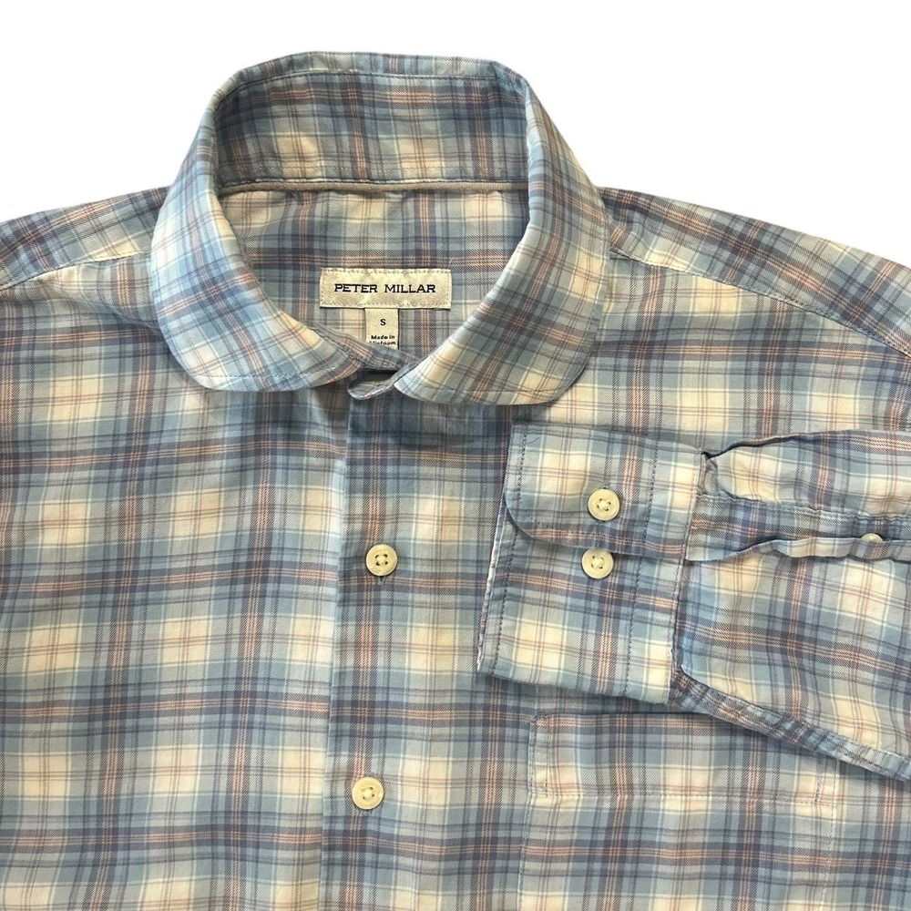 Peter Millar Mens Plaid Long Sleeve Button Down Shirt MS23W12LTS S Golfcore